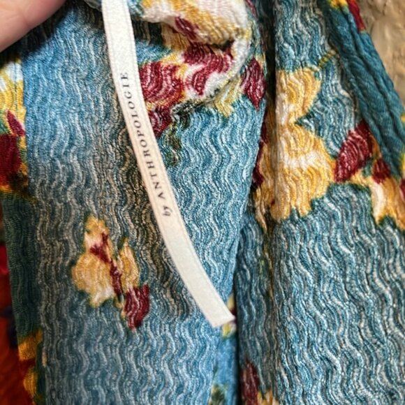 Anthropologie Ruffle Bohemian Mini Dress In Novelty Size Large - Picture 4 of 8